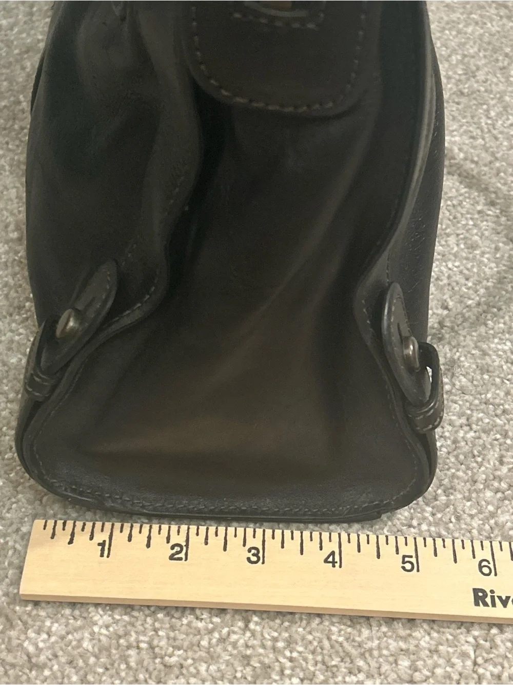 Fossil Dark Brown Leather Satchel Shoulder Bag Key Charm